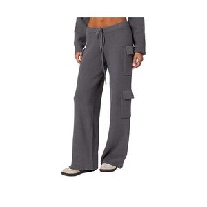 Edikted knit cargo pants in gray